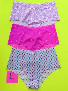Victoria's Secret PINK Size L Seamless Cheeky Panty Bundle - 3 pairs